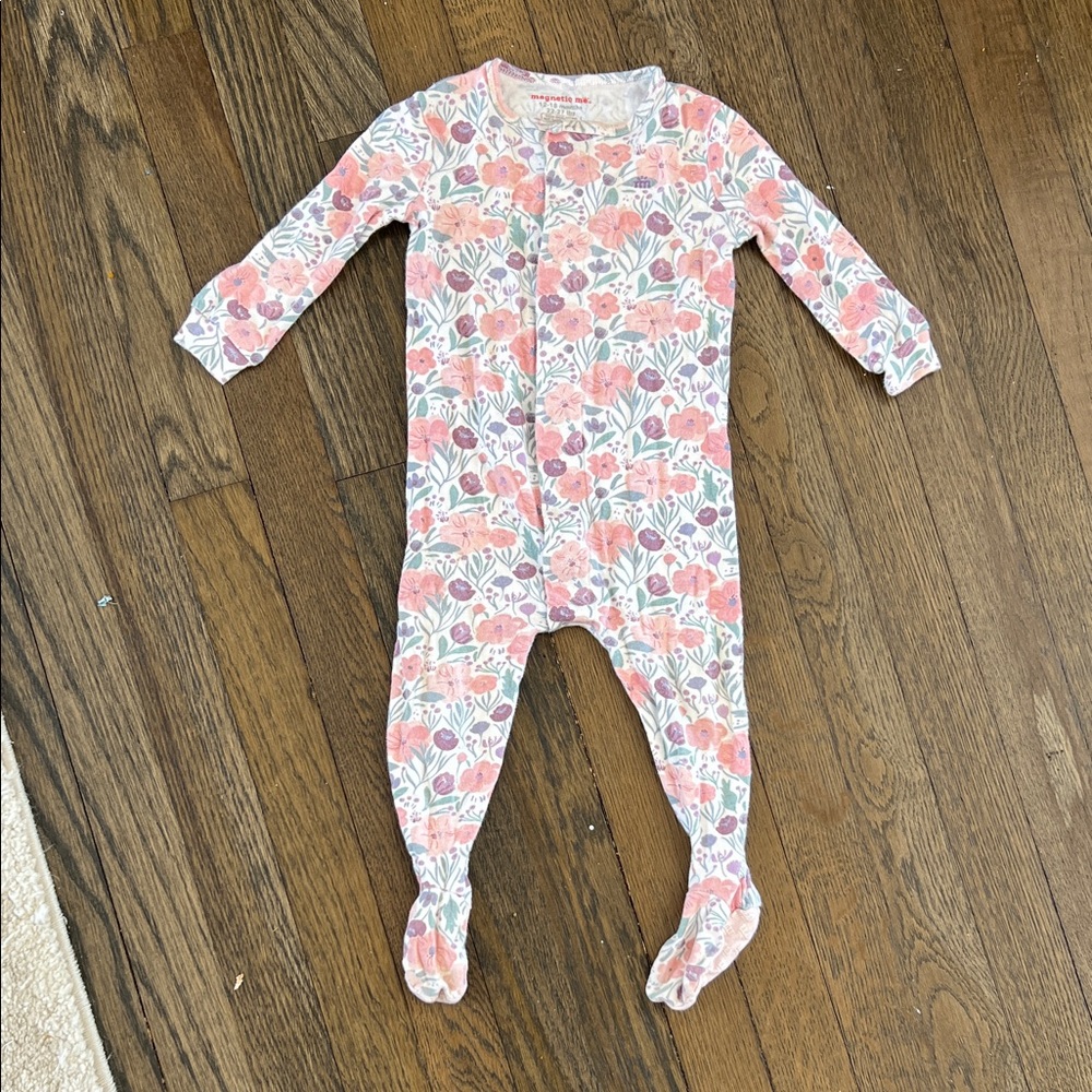 Magnetic Me Pink Floral Kids Footie